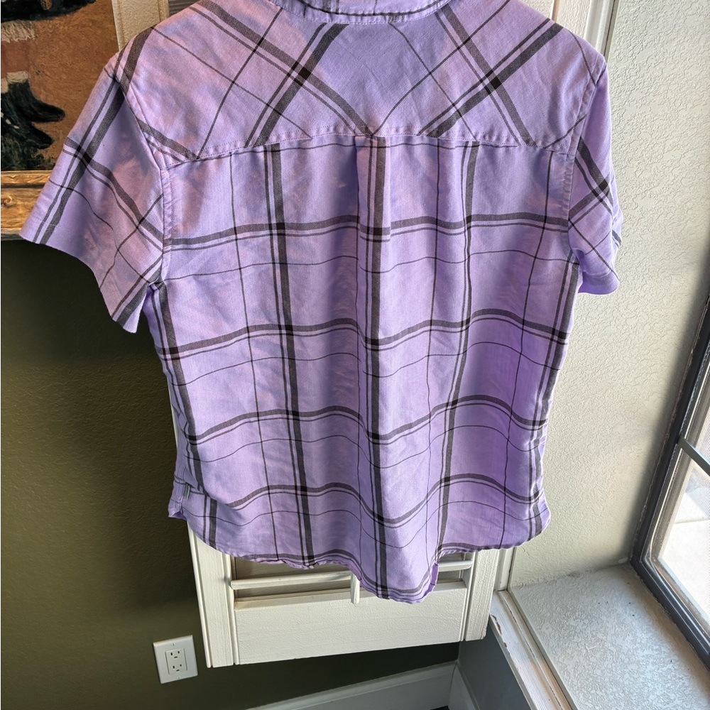 Eddie Bauer Lavender Plaid Button-Front Shirt - Picture 8 of 11